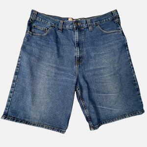 Vintage 90's Big Mac Jean Shorts Mens 38 Blue Workwear Denim Skater Cotton